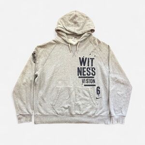 Nike LeBron James Sweater Mens XL Hoodie Witness Fleece Grey Embroidery